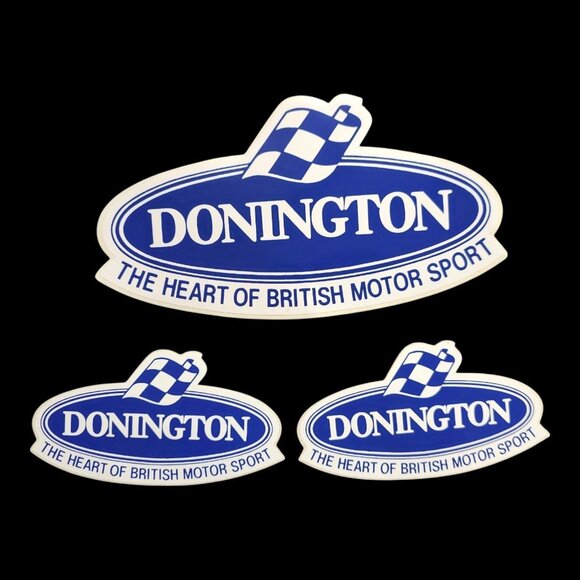 Donington The Heart Of British Motor Sport Vintage 90s Sticker Lot Of 3 NOS - Picture 1 of 8